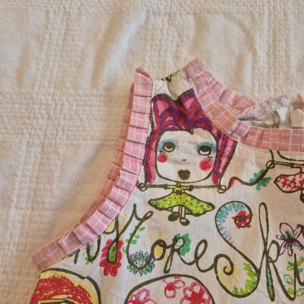 Oilily girls size 6-7 shift dress girls jumping rope print EUC or better - Picture 3 of 7